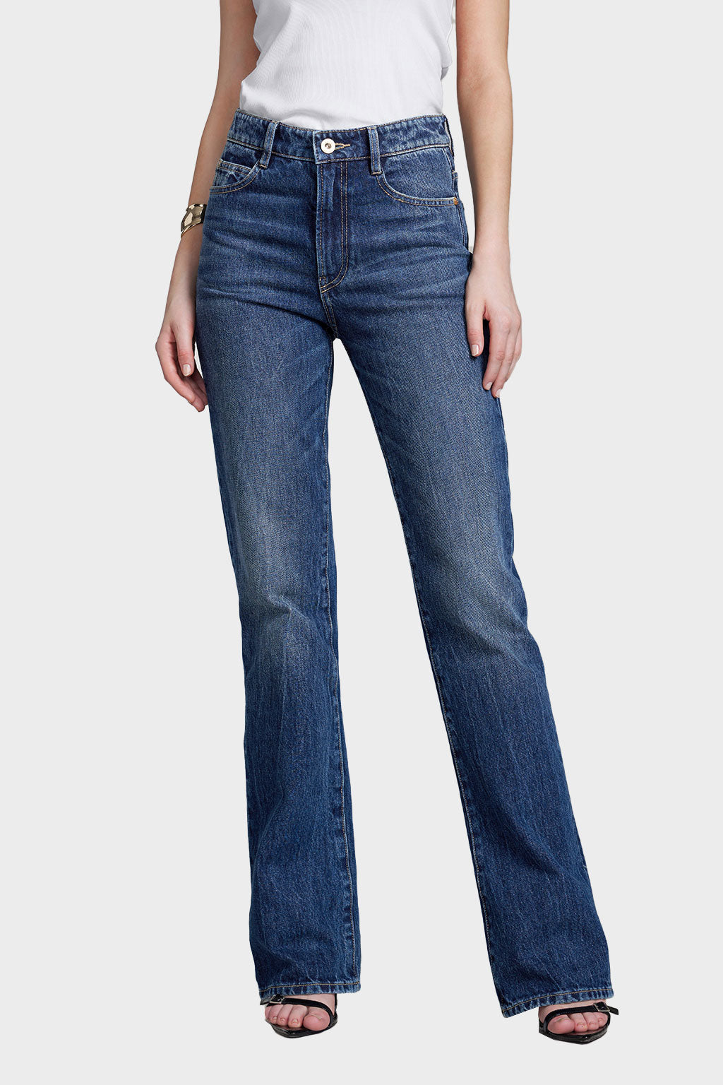 Vintage Flared Jeans In Navy Blue