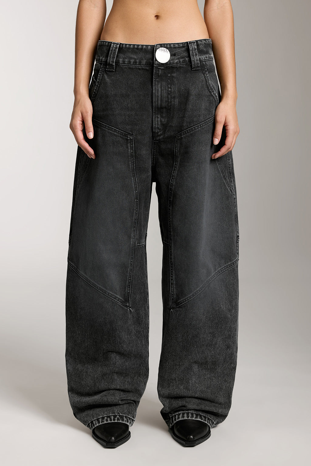 Deconstructed Patchwork Low-Rise Jeans