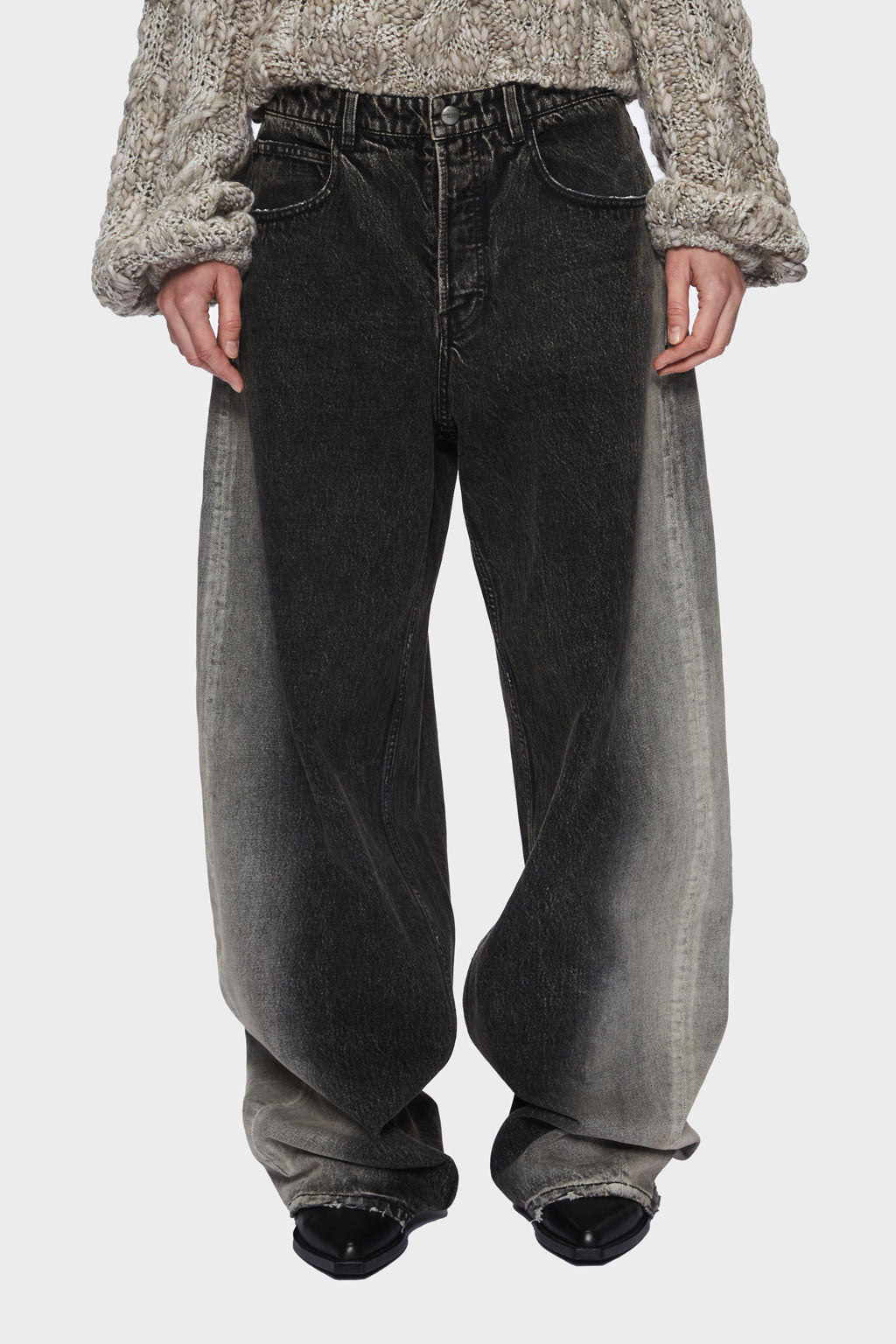 Vintage Wide Leg Jeans In Black